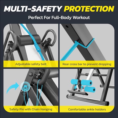 YOLEO Gravity Inversion Table for Back Pain Relief 2026 New Inversion Table w/Lumbar Support Easy to Assemble Back Stretcher Machine 300 lbs - color: White