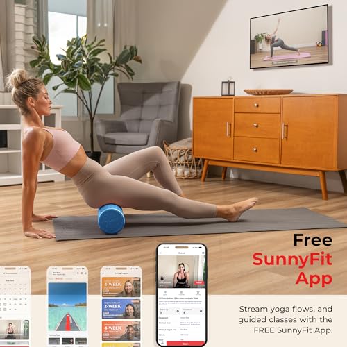 Sunny Health & Fitness 24" Blue High-Density Yoga Foam Roller | Muscle Relief, Physical Therapy, Post-Workout Recovery, Improved Flexibility, Home, Gym, Rehab Use, Full-Body Use - color: Blue, size: 24-Inch