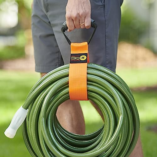 Easy-Carry Wrap-It Storage Straps - 28" (2-Pack) Blaze Orange | Heavy-Duty Hook and Loop Cord Carrying Strap, Hanger, and Organizer with Handle for Pool Hoses, Garden Hoses, Cords, Cables - color: Blaze Orange, size: 28" (2 Pack)