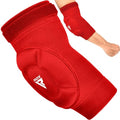 RDX Elbow Pads, Muay Thai MMA Kickboxing Sparring Elbow Guard, Martial Arts Striking Protection,Wrestling Basketball Adjustable MTB Volleyball Compression Padded Sleeve, Men Women - color: Red White, size: X-Large