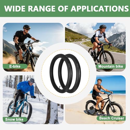 2 Pack of Fat Tire Bike Inner Tubes, 20/24/26 X4.0 Heavy Duty Bike Tube, Inner Tube with 32mm Schrader Valve for Snow Mountain Bike E-Bike - size: 20X3.0(2 Pack)