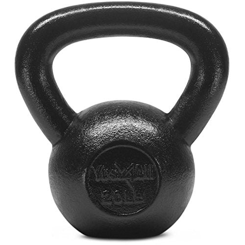 Yes4All Kettlebell Sets, 5 - 10 - 15 - 20 - 25 - 30 LB Cast Iron Strength Training Kettlebells, Wide Handles & Flat Bottom, Multi-Level from Beginners to Pros for Strength Training & Home Gym - color: C. 20 - 25 lbs