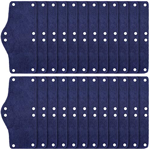 24 Pieces Hard Hat Sweatband, Cotton Helmet Sweatband Hard Hat Liner, Washable Sweat Band Reusable Safety Sweat Band Snap Hard Accessories (Dark Blue) - color: Dark Blue