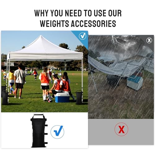 SANWAY 180 LBS (Unfilled) Sand Bags for Canopy Weights, Windproof-Portable and Durable to Secure Tents, Canopies, and Umbrellas-Black - color: Black - 6 PCS