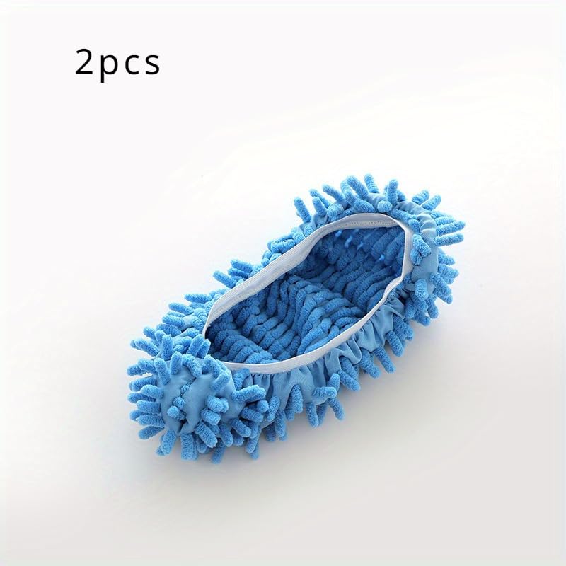 2pcs Lazy Mop Slippers Reusable Detachable Washable Chenille Dust Mop Shoes Cover for Floor Cleaning No Electricity Household Cleaning Tool for Living Room Bedroom Halloween - color: Purple