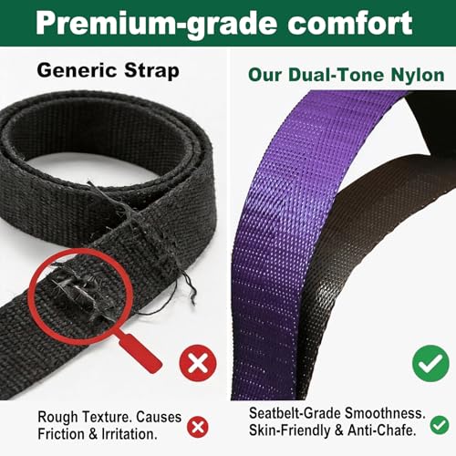 Acozycoo Stretching Strap with Loops,Non-Elastic Yoga Strap for Physical Therapy,Knee Replacement Recovery & Plantar Fasciitis,Leg Stretcher Band for Flexibility & Hamstring Rehab - color: Purple