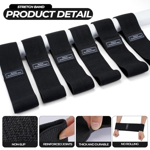 Seenelling 18 Pcs Pilates Ring and Ball Set with Resistance Bands Home Workout Pilates Equipment 11.8 Inch Magic Circle with Padded Handles, Mini Ball for Strength, Toning and Flexibility - color: Black