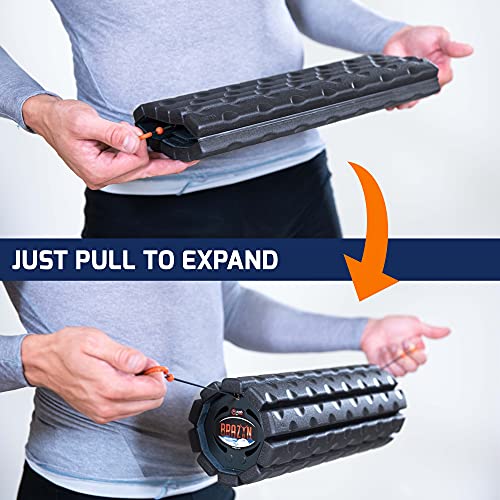 Brazyn Morph Foam Roller: Collapsible Travel Foam Roller for Back Pain Relief, Workout Muscle Recovery, Back Massager, Deep Tissue Leg Massage, Back Cracker (Midnight, Traditional) - color: Midnight, size: Traditional