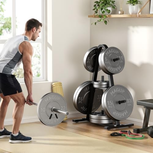 Weight Plate Rack 400LBs, Weight Tree Holder for Home Gym, Barbell & Bumper - size: for Standard Weight Plate