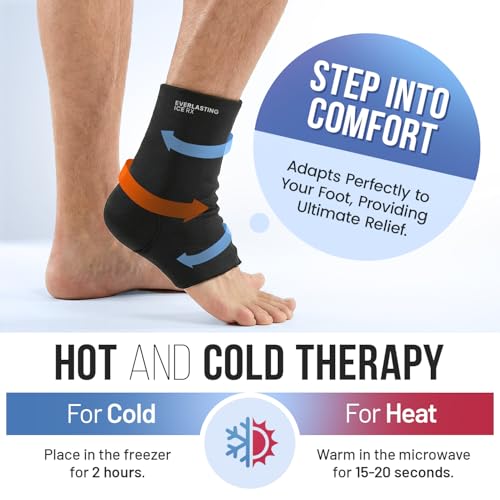 Ankle Compression Sleeve for Achilles Tendonitis Relief, Ankle Ice Pack Wrap, Foot Brace Sprained Ankle Support for Women and Men, Freeze Cold Packs for Plantar Fasciitis - style: S-M
