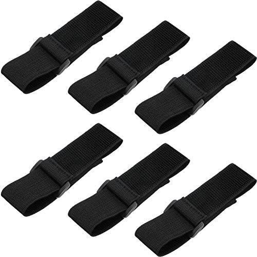 Gejoy 6 Pieces Bicycle Pant Leg Straps Adjustable Elastic Cycling Ankle Safety Band Riding Fishing Ankle Pant Flexible Leg Strap for Riding Climbing Fishing Outdoor Sports Activities, Black