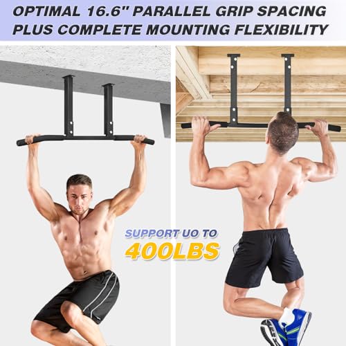 ATENTO Pull Up Bar, Chin Up Bars Ceiling Mount, Workout for Home Gym, Beam, Crossfit - Heavy-Duty, Foam Grip, Easy installation - color: Joist Mounted Pull Up Bar, Ceiling Mount & Wall Mount