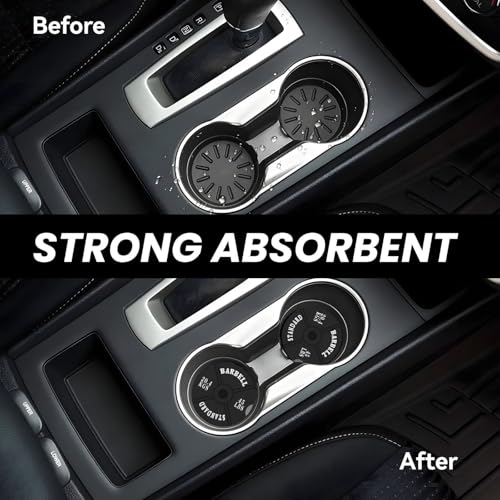 Barbell Plate Weight Lifting Car Coasters for Cup Holders, 2 Pack Absorbent Ceramic Drink Cup Coaster for Women Men, Auto Interior Accessories - color: T11