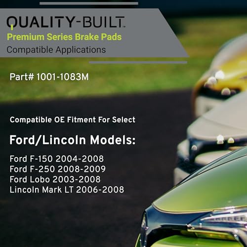QUALITY-BUILT Front Semi-Metallic Brake Pads, Premium 1001-1083M, Compatible with 2003-2009 Ford/Lincoln (F-150,F-250,Lobo,Mark LT) - size: BP1083-M