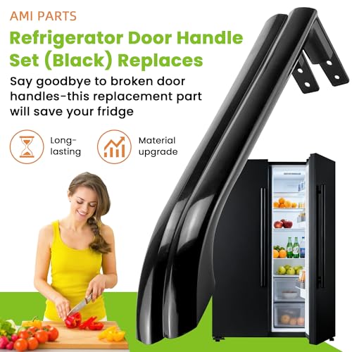 AMI PARTS 5304506471 Refrigerator Door Handle Set (Black) Replaces 242059503 242059506 5304486361 5304504509 5304504510 5304510039 5304510041 4390912 AP6036332 PS11731976 EAP11731976(2 Pack) - color: Black