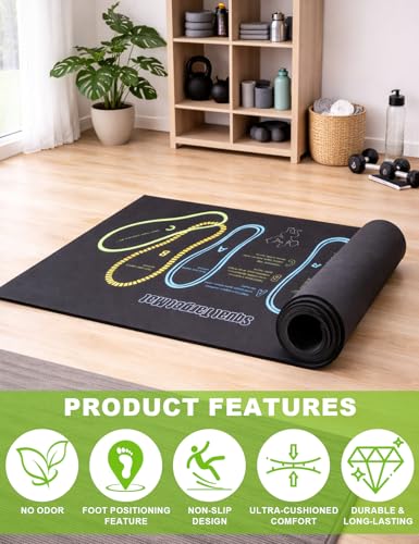 Non-Slip Squat Mat with Foot Position for Women – Ultimate 30" x 13.8" Large Squat Target Pad, 4mm Cushioning for Unmatched Comfort, No Odor & Injury Prevention – Perfect for Home & Gym Workouts - color: Black