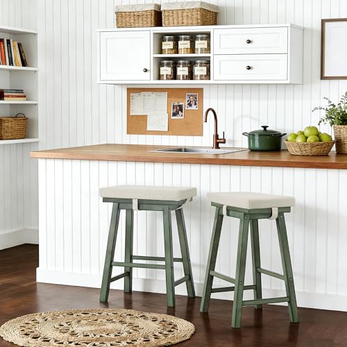 Tromlycs Saddle Bar Stool Cushion Rectangle Small Bench Cushion Light Linen | Rectangular Seat Cushion, Rectangle Bar Stool Cover Pad, Kitchen Farmhouse, with Strap Ties, 18x9.5 Inch - color: Light Linen