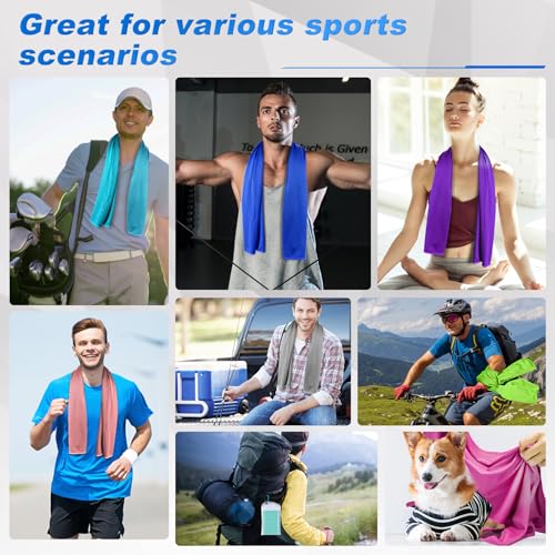 Amgico 4 Pack Cooling Towel for Neck and face(40"x12"), Cooling Neck Wraps, Quick Dry Towels, Ice Towel for Gym, Yoga, Running, Workout - color: Macaron Mint Green/Macaron Pink/Macaron Light Purple/Macaron Light Blue