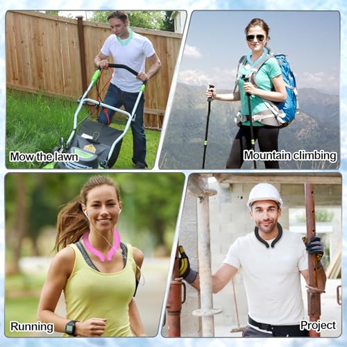 Neck Cooling Tube with Cold Insulated Bag,Neck Cooler Wraps,Reusable 18℃/64℉ Ice Neck Ring Wearable Body Cooling Products for Summer (White*2) - color: White*2