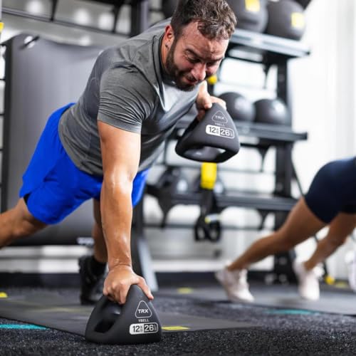 TRX YBell Neo Series 3-in-1 Kettlebell, Dumbbell and Push Up Bar Workout Equipment | Commercial Grade Neoprene Coated Surface | Perfect for Strength Training & Conditioning Workouts | Bundle - size: 48lbs 4-Pack