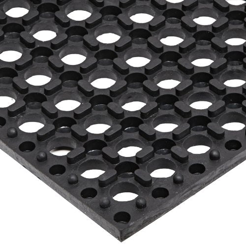 NoTrax 543S0035BL 543 Cushion-Tred 3' x 5' Black Safety Anti-Fatigue Drainage Mat - size: 7/8 inches x 3 feet x 5 feet