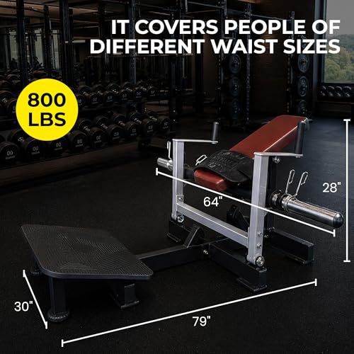 Hip Thrust Machine, Plate-Loaded Glute Bridge Machine, Heavy Duty Glute Builder for Home Gym,Butt Shaping and Building Glute Muscles Sports Training-Completely Upgraded - color: brown-black