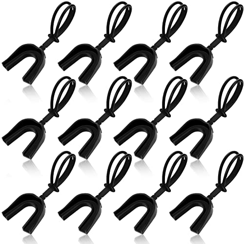 Dunzy 20 Pcs Football Mouth Guards with Strap Bulk Sports Mouthguard Bulk Football Mouthpiece Mouth Protector for Wrestling Boxing Lacrosse Hockey Taekwondo - color: Black, size: Adult