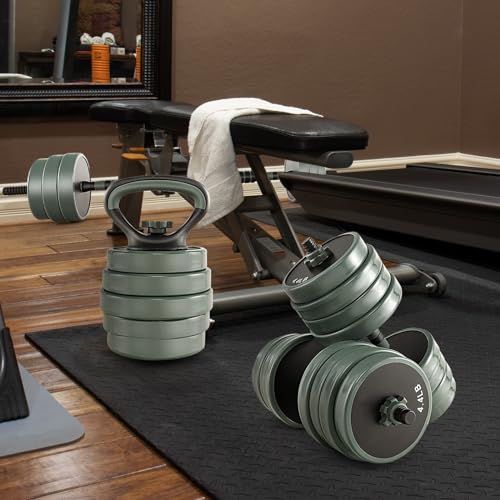GYMAX Adjustable Dumbbell Set, 4 in 1 Free Weight Set with Connector, 92/47 LBS Used As Dumbbells, Barbells, Kettlebells, Push up Stands, Weight Lifting Training Equipment for Home Gym Workout Exercise - color: 92 LBS