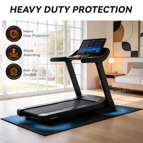 Treadmill Mat for Carpet &Hardwood Floors, 79" × 39.4" 0.16" Thick High Density, Non-Slip Fitness Equipment Mat, Mat for Under Treadmills, Elliptical, Exercise Bikes, Stationary Cycles - size: 78.7"L x 39.4"W x 0.2"Th
