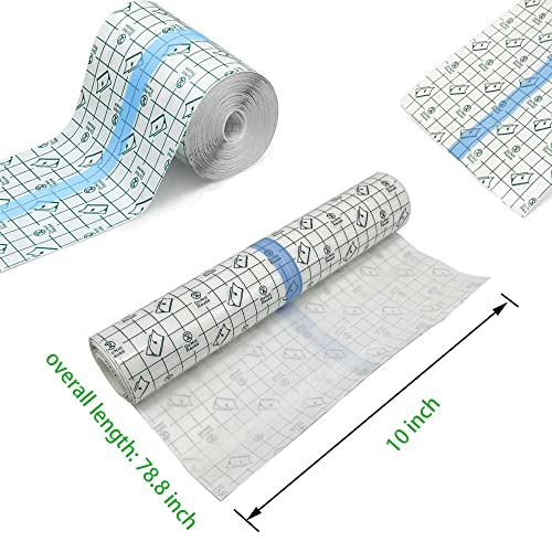 Tattoo Aftercare Bandage Roll 10" x 2 Yard - Waterproof Transparent Film for Tattoo Initial Healing and Skin Repair Adhesive Supply Wrap - size: 10 x 72 Inch