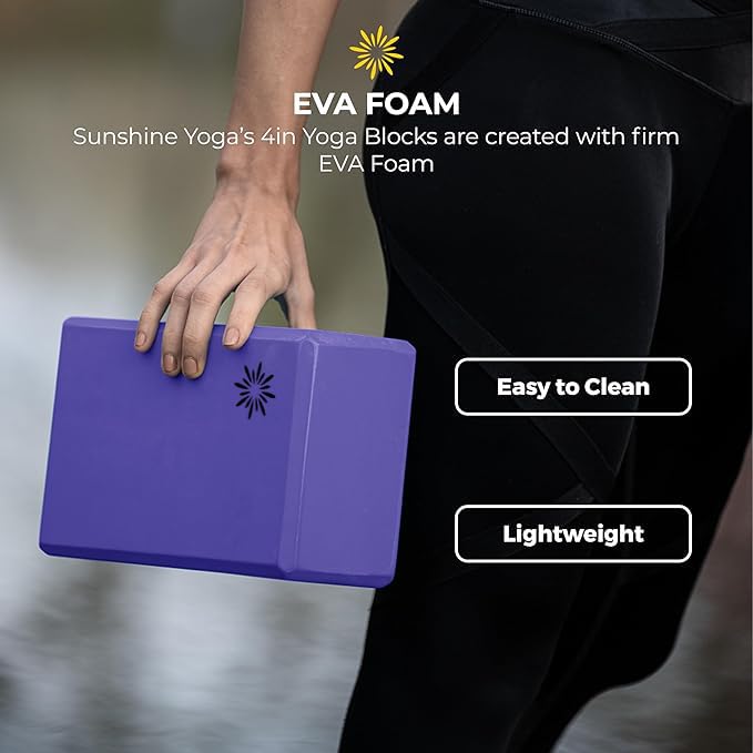 Bulk 4 in Foam Yoga Blocks, 10 Pack - color: Purple