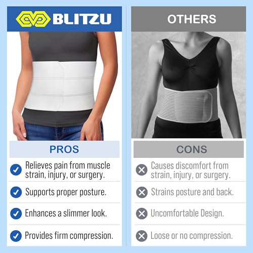 Abdominal Binder for Post Surgery Recovery, 9" 3 Panel Postpartum Belly, Compression Wrap Support Belt for Hernia, C-Section - size: S-M (Waist Size 30”-42”)