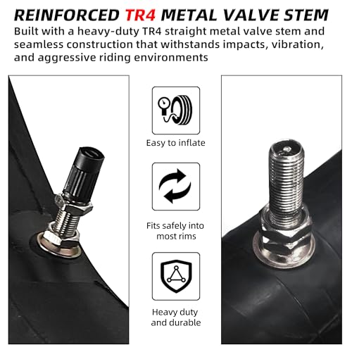AR-PRO 2-Pack 2.50/3.00-18 Heavy-Duty Motorcycle Inner Tubes, 3mm Butyl Rubber with TR4 Valve Stem, Fits 80/90-18 80/100-18 90/90-18 Tires for Dirt Bike, Enduro, Dual Sport & Off-Road - size: 2.75/3.00-18"