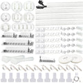 White Cable Management Organizer Kit 4 Cable Sleeve Split 311Pcs | 47Cable Clips 12Cord Clips Holder,22 Cable Ties, 20 adhesive Wall cable Tie, 200Fasten Cable Ties for TV Electronics - size: 322 PCS