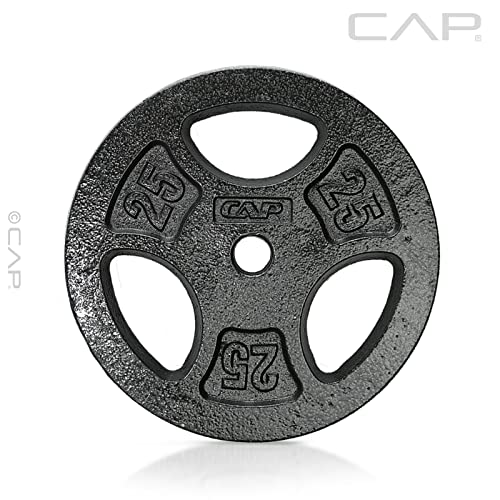 CAP Barbell Standard 1-Inch Grip Weight Plates - color: Black, size: 25 lbs Plate Pack (x1)