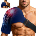 Shoulder Ice Pack Wrap, Reusable Hot and Cold Therapy Compression Wrap for Rotator Cuff, Arm, and Shoulder Periarthritis Pain Relief, Fatigue Reduction, Post-Surgical Rehabilitation - color: X-large Blue
