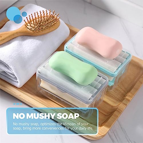 Ciieeo Soap Box with Foaming Roller Soap Dish Holder 4.80 Inch for Bathroom Kitchen Bar Storage Keeps Dry and Clean