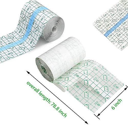 Flatoedu Tattoo Aftercare Bandage Roll 6" x 2 Yard - Waterproof Transparent Film for Tattoo Initial Healing and Skin Repair Adhesive Supply Wrap - size: 6 x 72 Inch