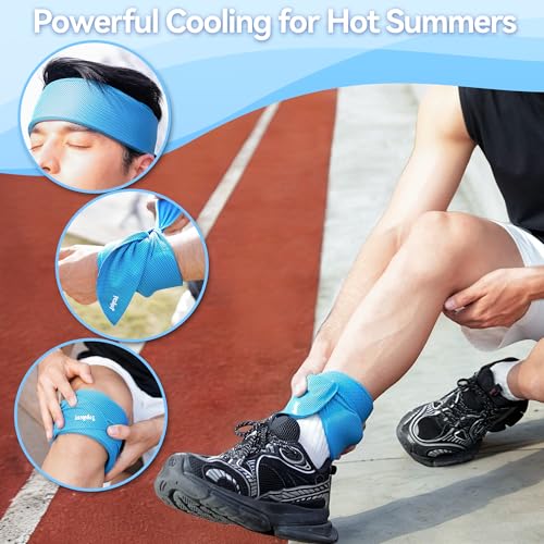 2-Pack New Upgraded Cooling Neck Wraps, Neck Coolers for Hot Weather, Leak-Proof Cooling Gel, 360° Full-Wrap, Cool Relief - Head, Neck, Wrists... - color: Blue+gray