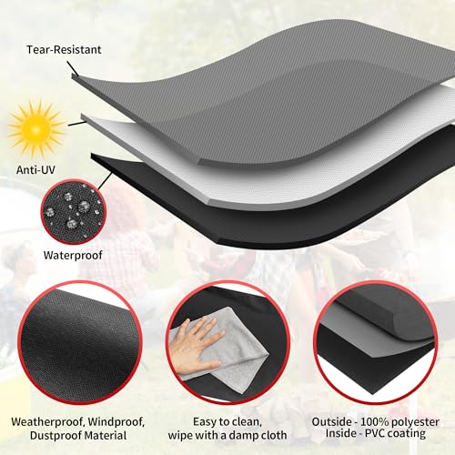 NEXCOVER Round Grill Cover -19.5” Dia for George Foreman Gfo3320 Gfo240 Crills, Dome Smoker Cover, Fade & UV Resistant Barbecue Cover,Waterproof BBQ Grill Cover, Black - size: Round 19.5"Dia