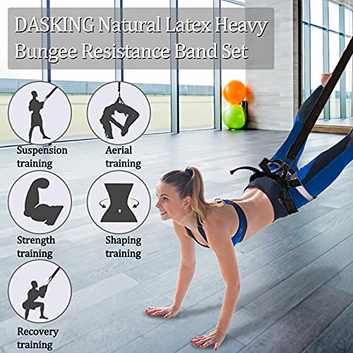 DASKING Natural Latex Resistance Bands Set - 3-Level for Suspension Trainer for Home Gym, Yoga & Recovery (Adjustable Harness, Exercise Guide) - style: Weight Class-1:80KG, Fit for 165-187 pounds