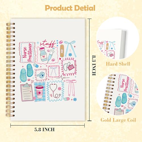 Nurse Practitioner Gifts for Women Spiral Notebook 5.5x8.3 in, Nurse Appreciation Week Gifts, Coquette Nursing Medical Hardcover Notebook Journal for Women Work - color: Coquette Nursing Medical