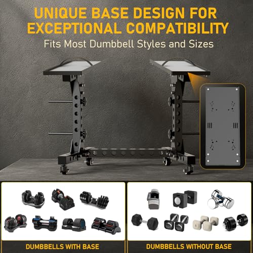 Eisenlink Adjustable Dumbbell Rack & Weight Rack, Holds 440lb, Low/High | Space Saving Design for Home Gym Organization - color: HIGH RACK