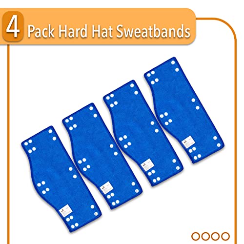 UNCO Hard Hat Sweatbands - 4 Pack, Washable & Reusable Hard Hat Liners - color: Blue, size: 4 Pack
