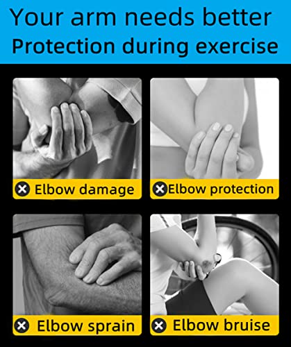 Elbow Compression Sleeves, Elbow Brace for Men Women, Tennis Golfer's Elbow Support, Arm Support Sleeves For Sports Protection And Pain Relief (Black) - color: Black