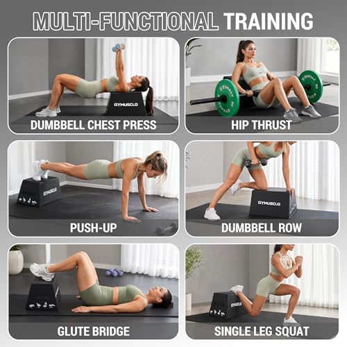Hip Thrust Machine, Hip Thrust Bench with Non-Slip Bottom Surface Multi-Functional Workout Box for Hip Thrust, Core & Ab Strength Training Glute Bridge Exercise Machine for Home Gym