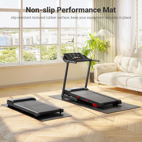 THERUN Home Gym Treadmill Exercise Bike Mat Non-Slip, Workout Mat Thick, Heavy-Duty Floor Mat for Fitness and Yoga, 2 Size Options - size: 51*23.5*0.16 inch