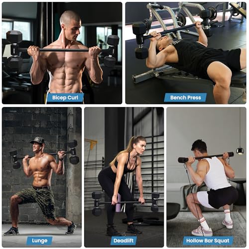 Dumbbell to Barbell Converter, Balency Dumbbell Barbell Converter Bar | Adjustable Weight Bar, Dumbbell Converter for Weightlifting(Straight and EZ Curl) - style: Straight Bar