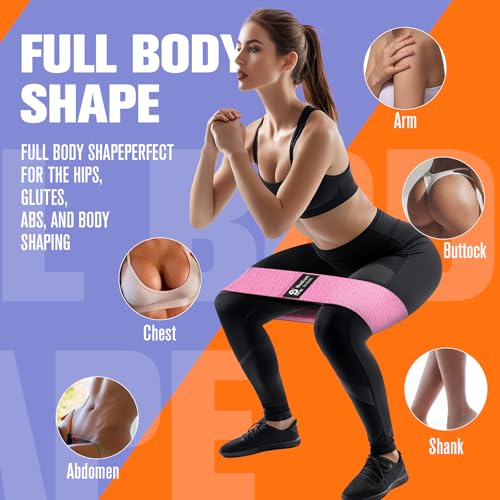 Booty & Resistance Bands – 3 Level Non-Slip Fabric Exercise Bands for Legs & Glutes, Women & Men, Squats, Hip Thigh Training, Yoga, Pilates, Home Workout - color: Green - Purple - Black