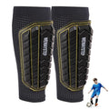 Shin Guards Soccer Kids Youth, Adult Shin Guards with Honeycomb Padding，Breathable & Anti-Slip Calf Compression Sleeves - color: Black Yellow, size: 3X-Small